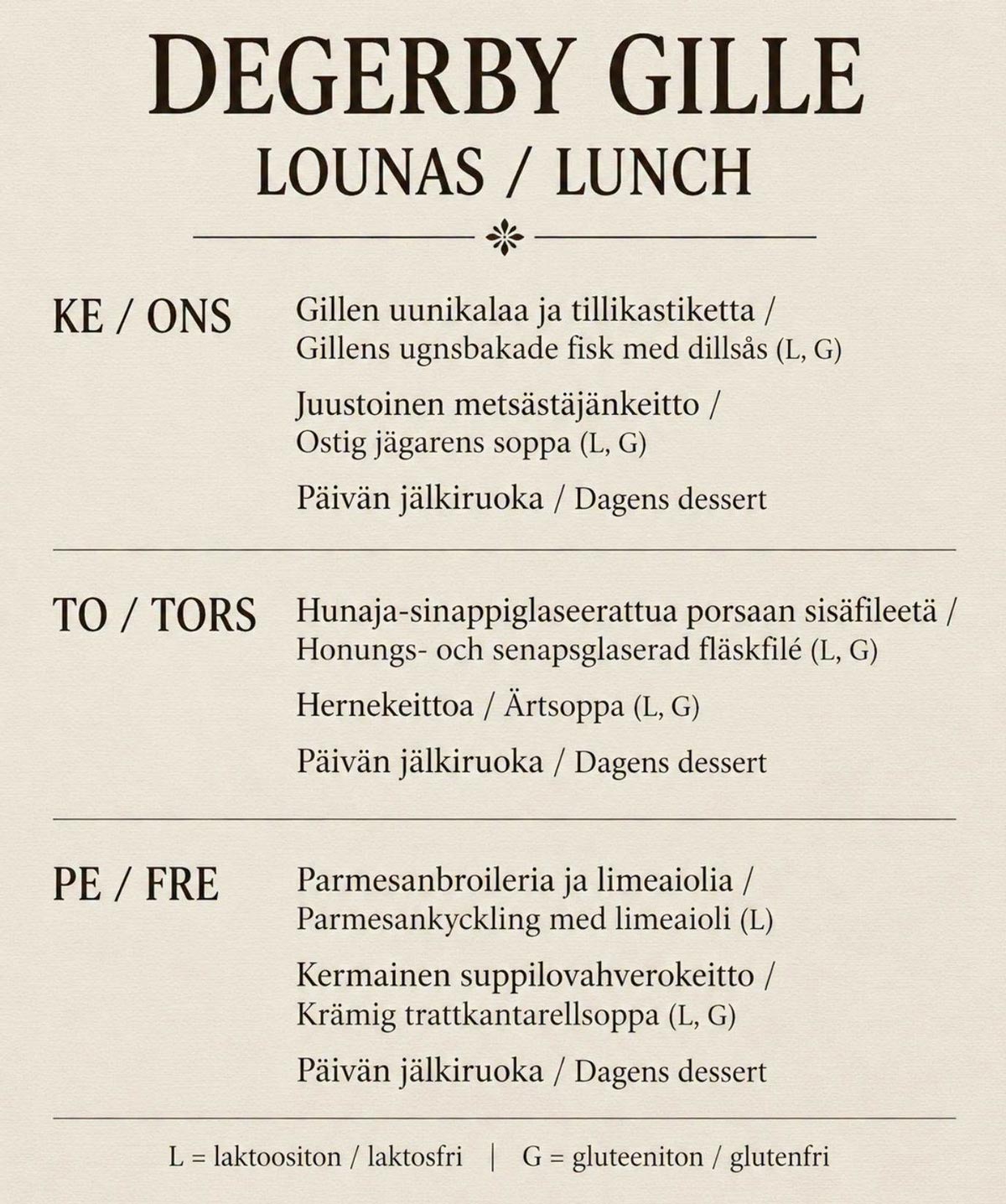 Degerby Gille lounas-lunch Degerby Gille lounas-lunch