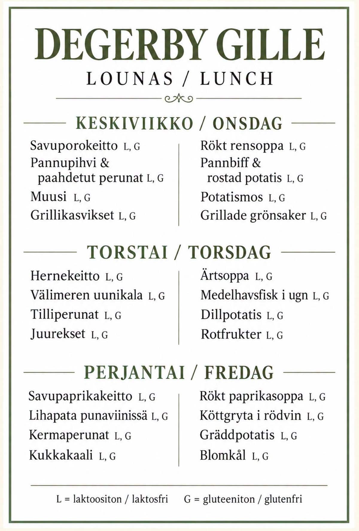Degerby Gille lounas -lunch Degerby Gille lounas -lunch