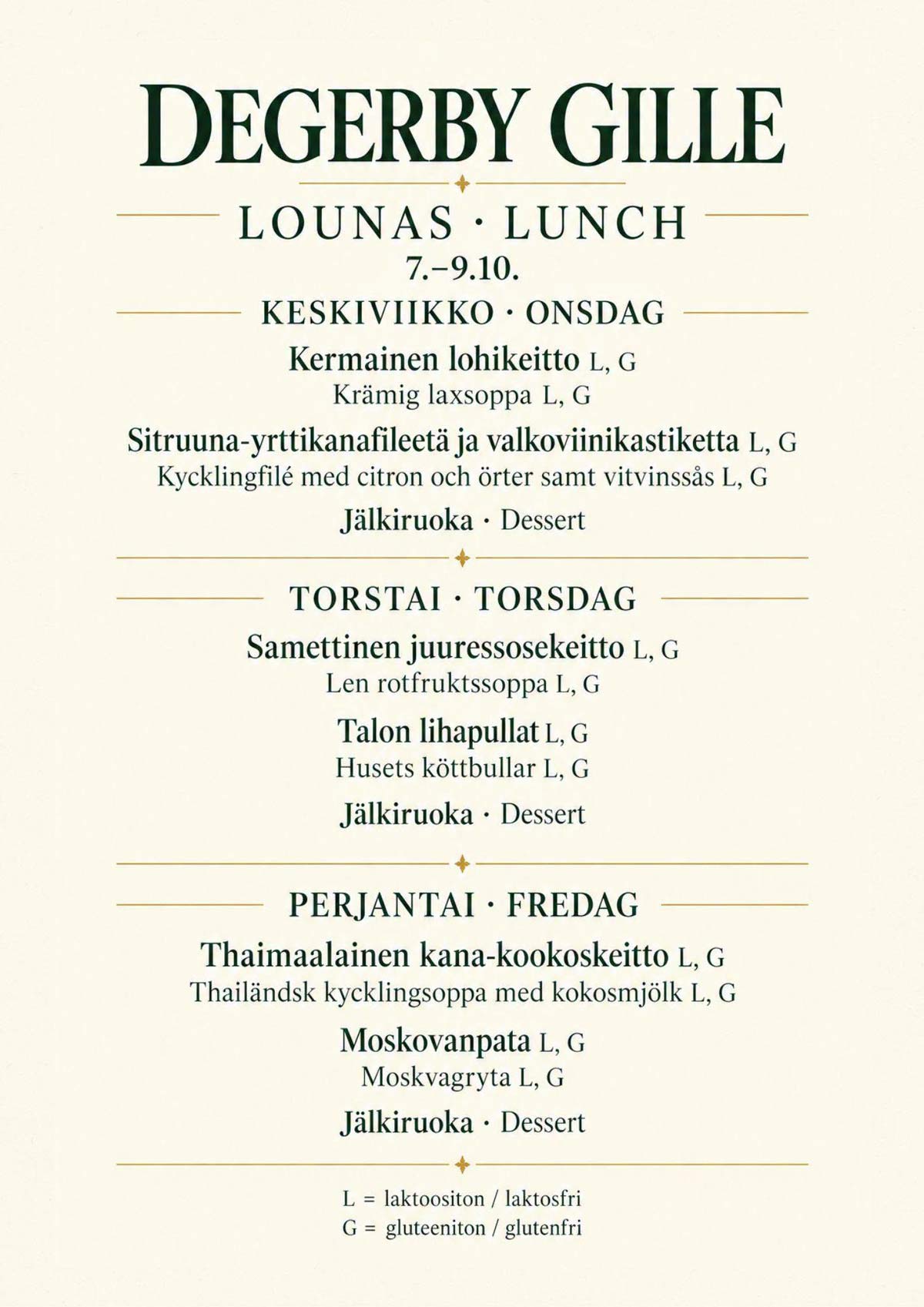 Degerby Gille lounas - lunch Degerby Gille lounas - lunch